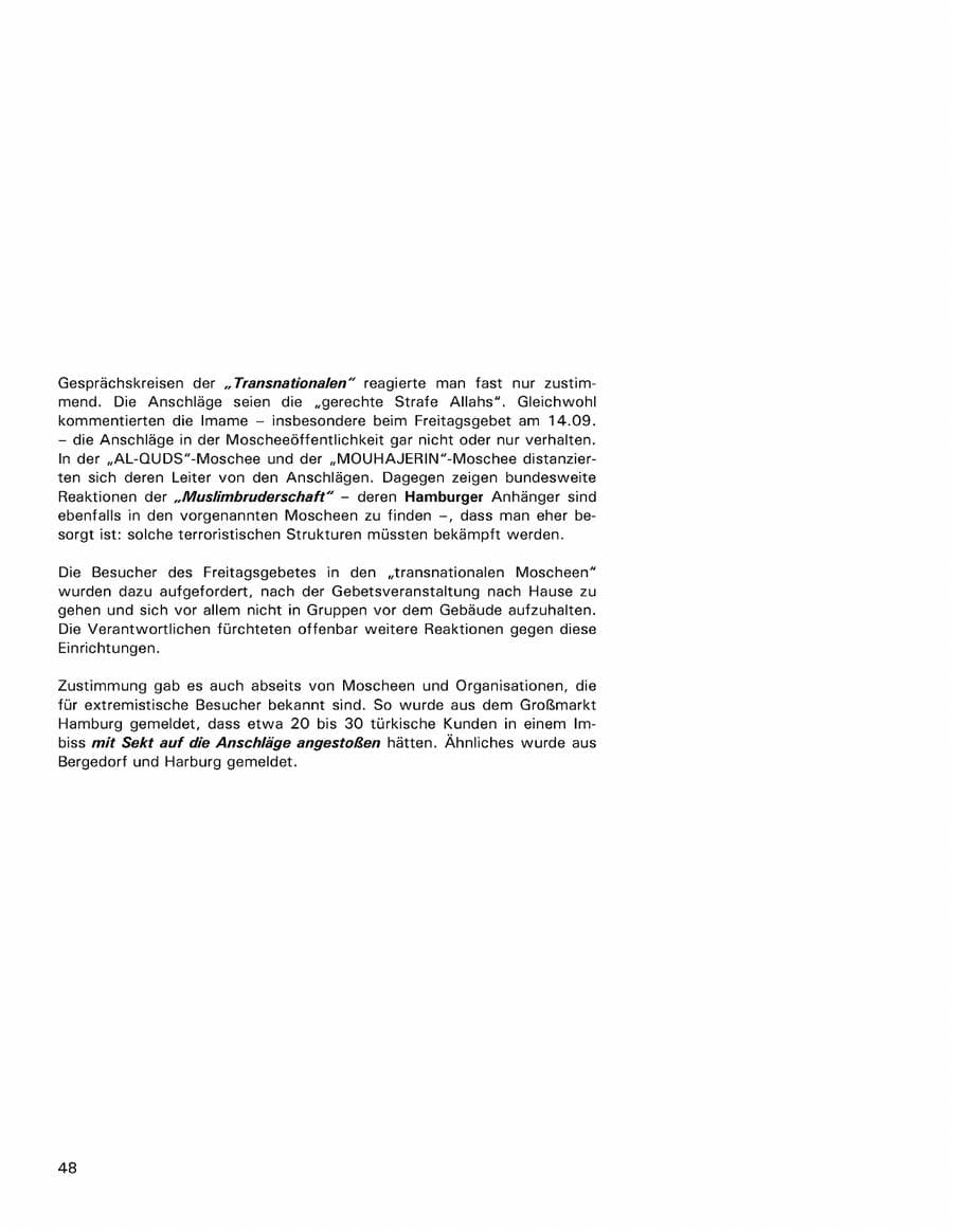 Seite 48 des Verfassungsschutzbericht 2001 Hamburg