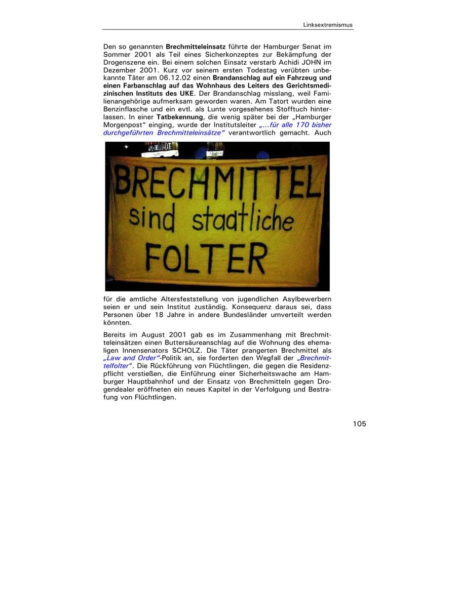 Seite 107 des Verfassungsschutzbericht 2002 Hamburg