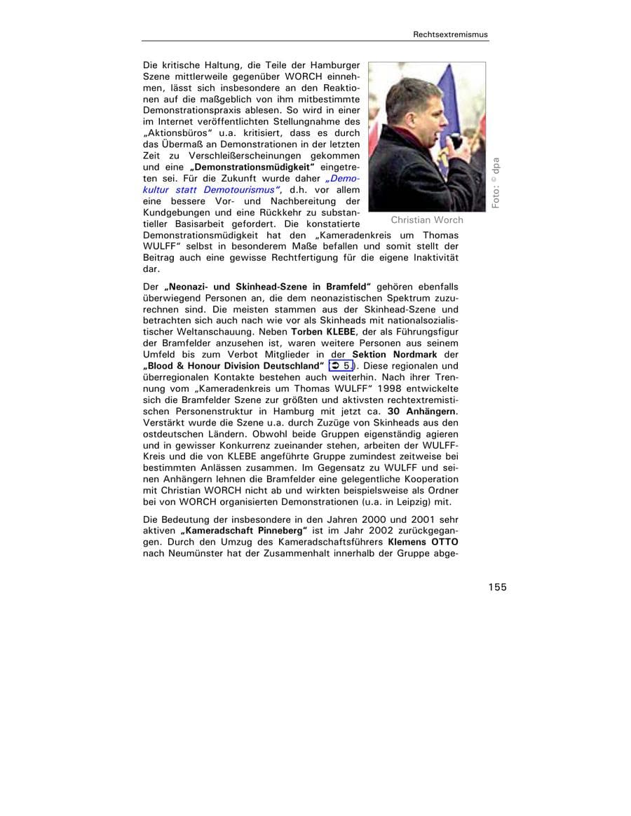 Seite 157 des Verfassungsschutzbericht 2002 Hamburg