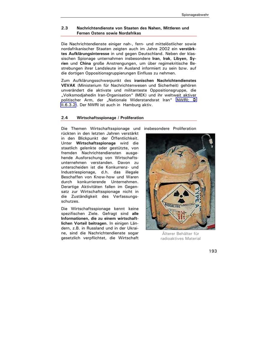 Seite 195 des Verfassungsschutzbericht 2002 Hamburg