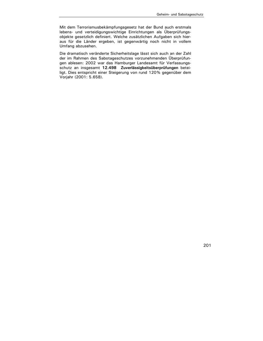 Seite 203 des Verfassungsschutzbericht 2002 Hamburg