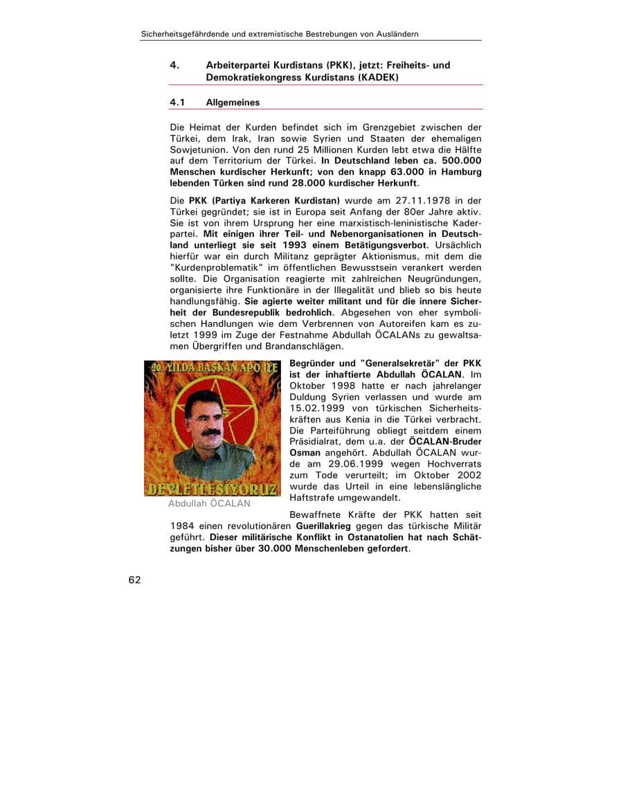 Seite 64 des Verfassungsschutzbericht 2002 Hamburg