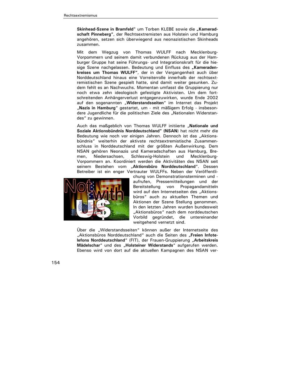 Seite 155 des Verfassungsschutzbericht 2003 Hamburg