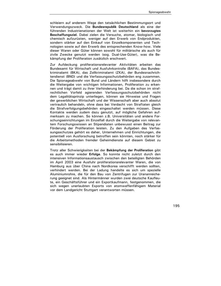Seite 196 des Verfassungsschutzbericht 2003 Hamburg