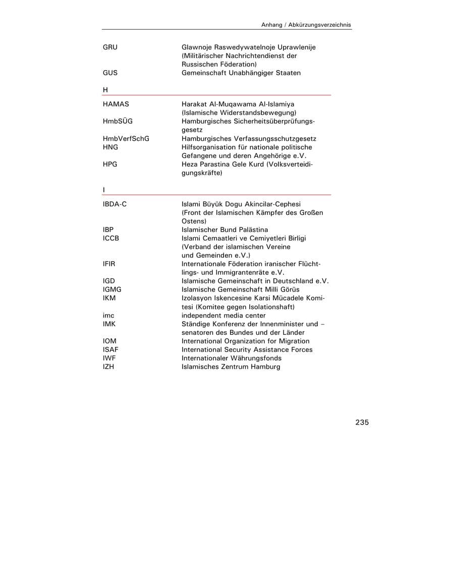 Seite 236 des Verfassungsschutzbericht 2003 Hamburg