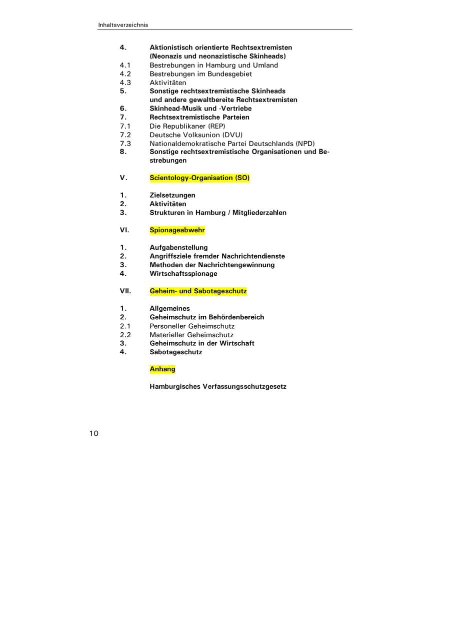 Seite 11 des Verfassungsschutzbericht 2004 Hamburg