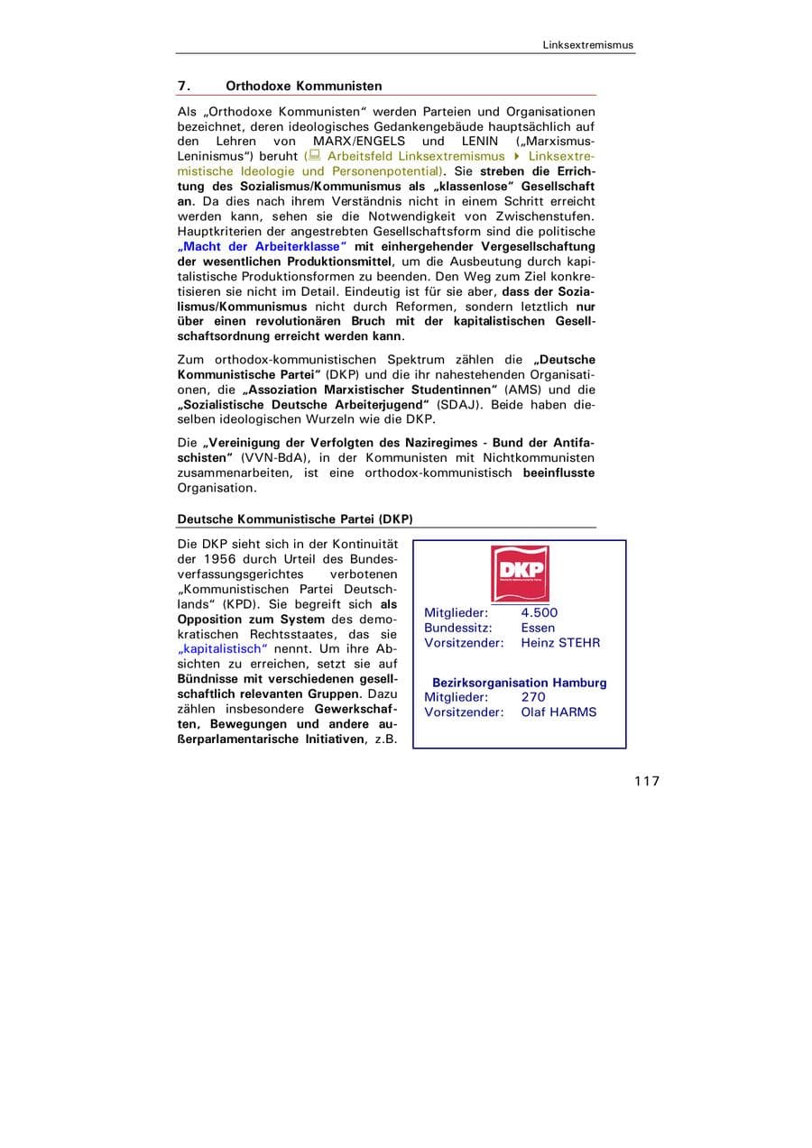 Seite 118 des Verfassungsschutzbericht 2004 Hamburg