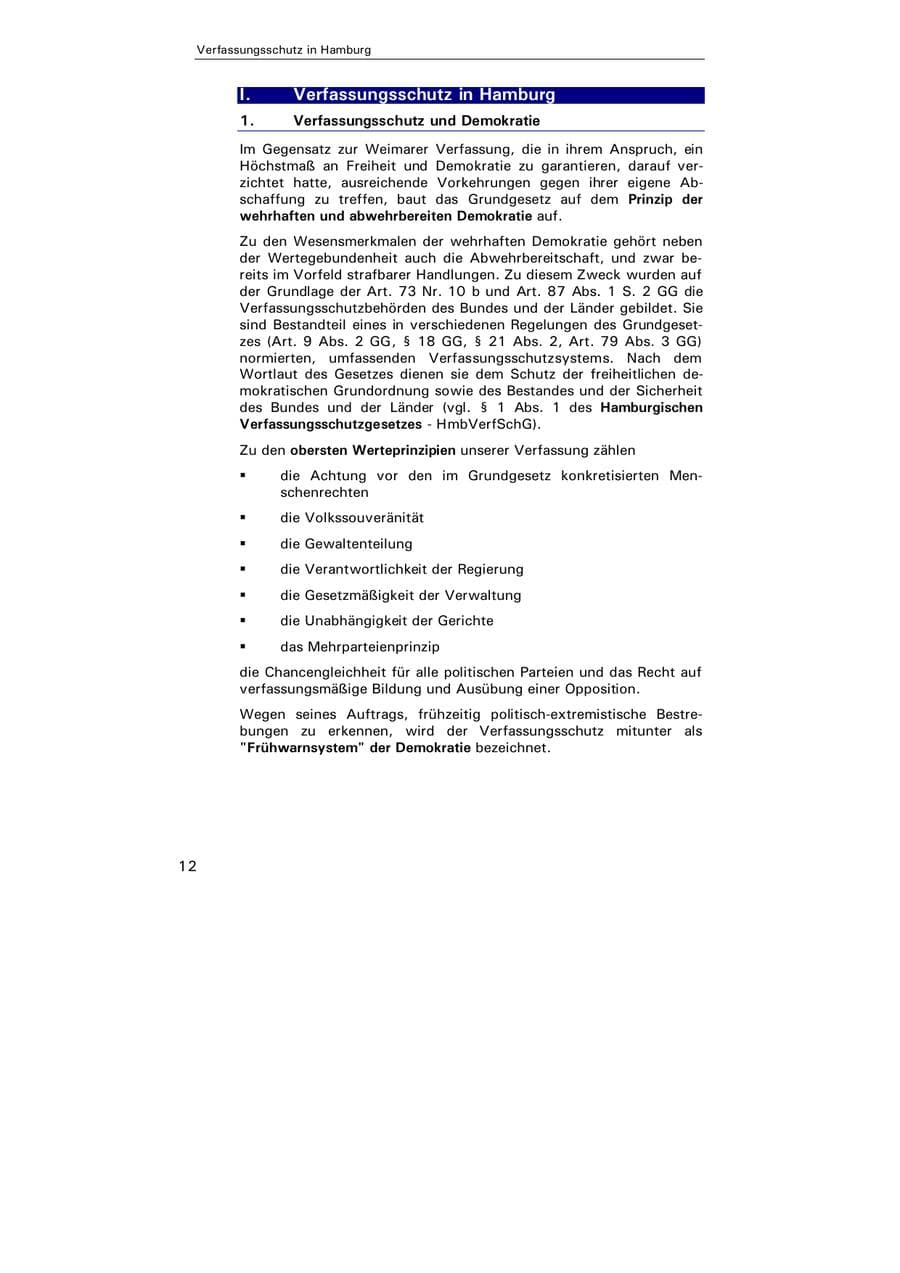 Seite 13 des Verfassungsschutzbericht 2004 Hamburg