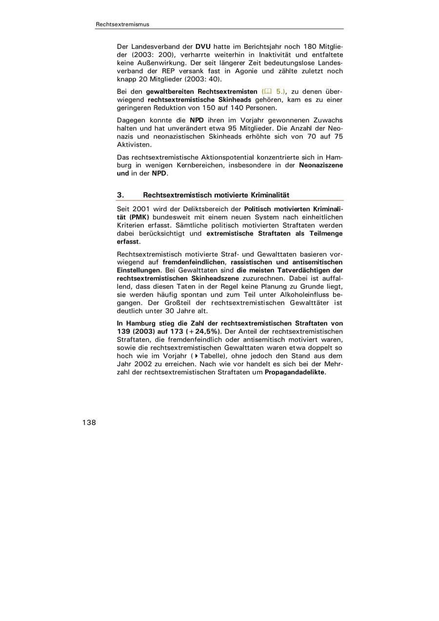 Seite 139 des Verfassungsschutzbericht 2004 Hamburg