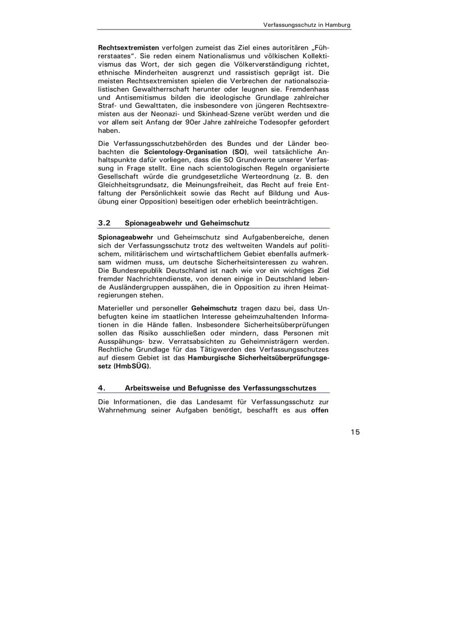 Seite 16 des Verfassungsschutzbericht 2004 Hamburg