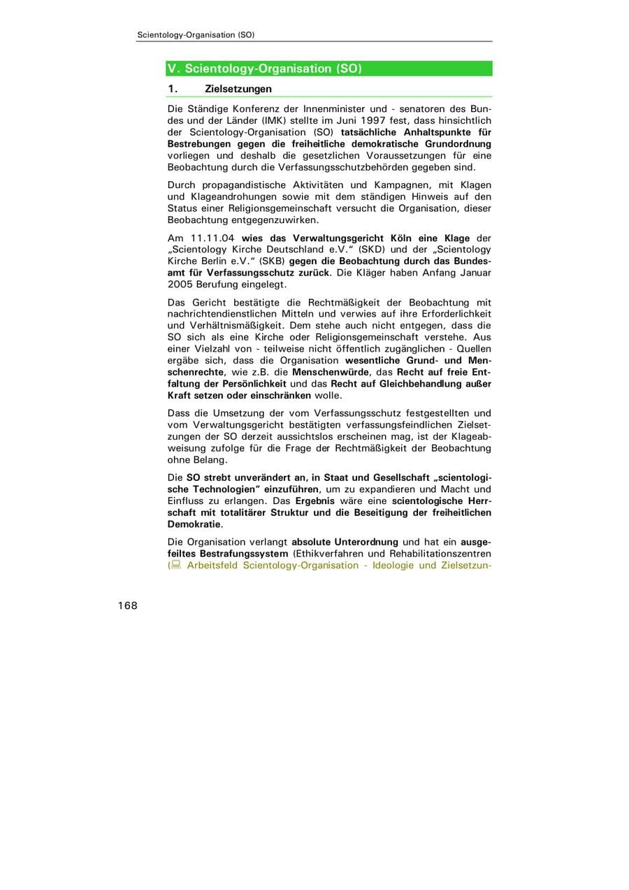 Seite 169 des Verfassungsschutzbericht 2004 Hamburg