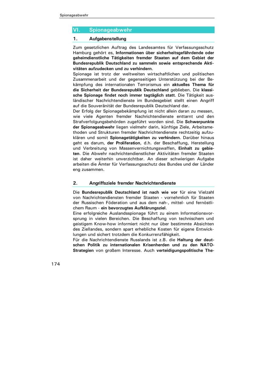 Seite 175 des Verfassungsschutzbericht 2004 Hamburg