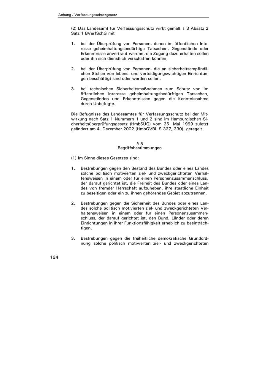 Seite 195 des Verfassungsschutzbericht 2004 Hamburg