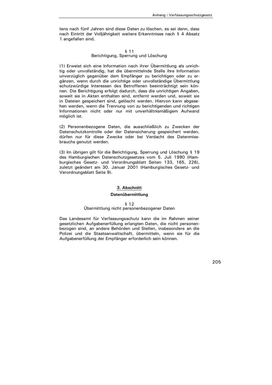 Seite 206 des Verfassungsschutzbericht 2004 Hamburg