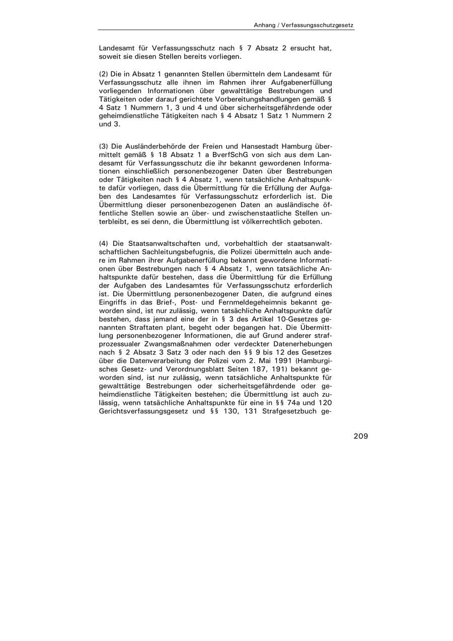 Seite 210 des Verfassungsschutzbericht 2004 Hamburg