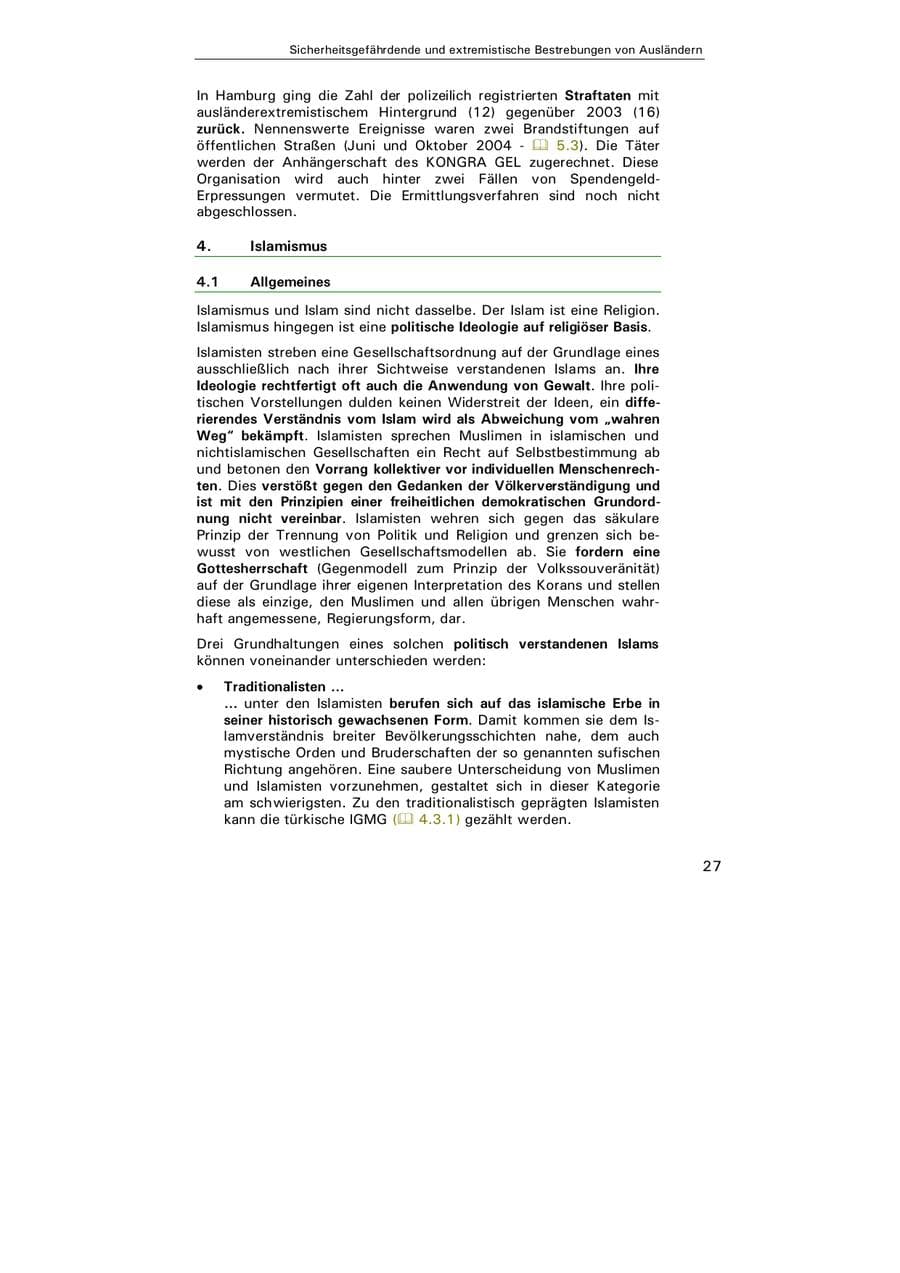 Seite 28 des Verfassungsschutzbericht 2004 Hamburg