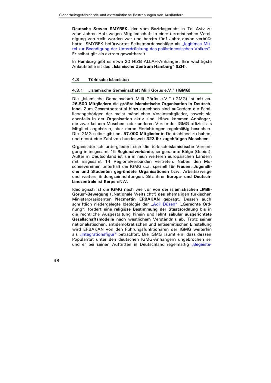 Seite 49 des Verfassungsschutzbericht 2004 Hamburg