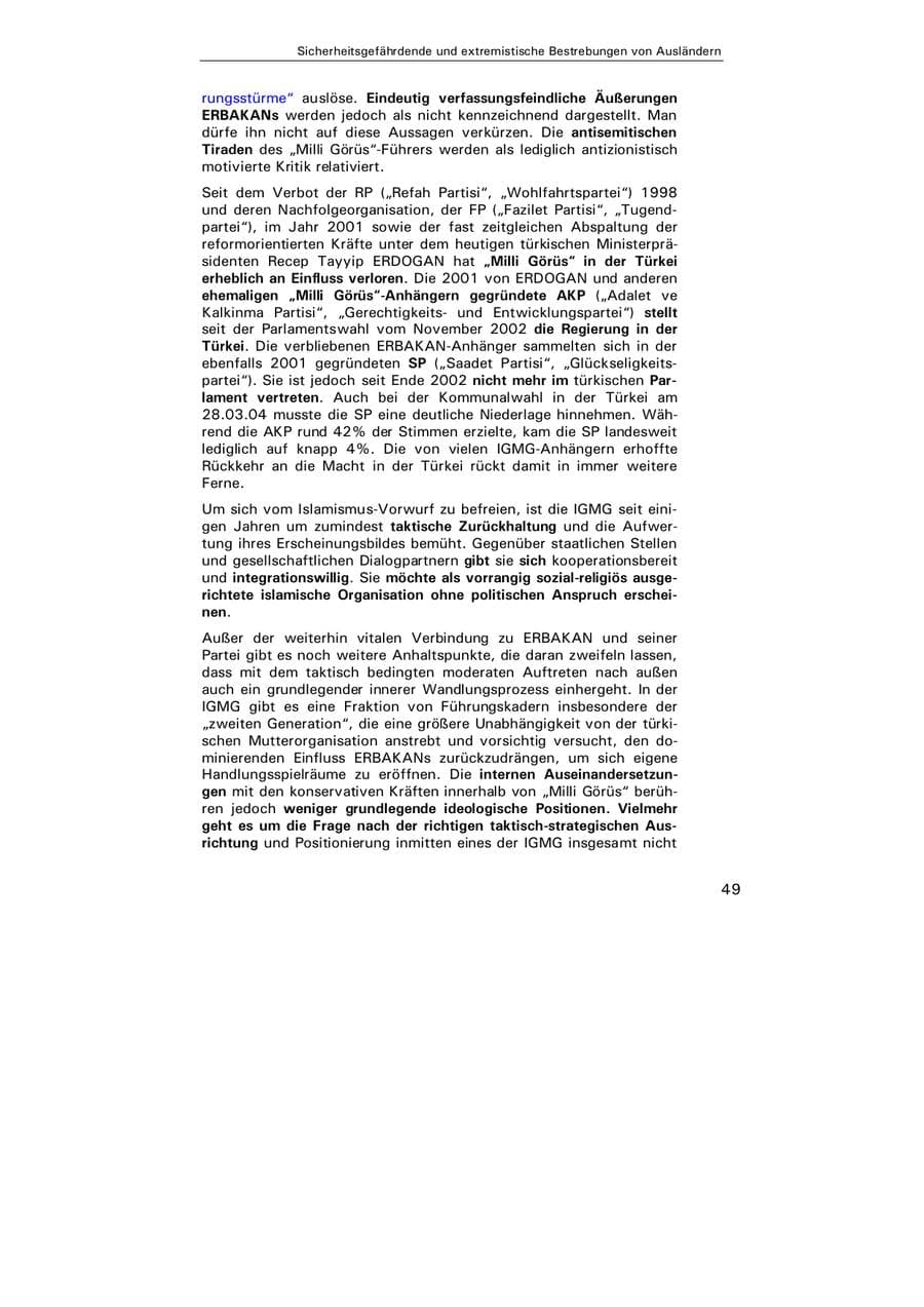 Seite 50 des Verfassungsschutzbericht 2004 Hamburg