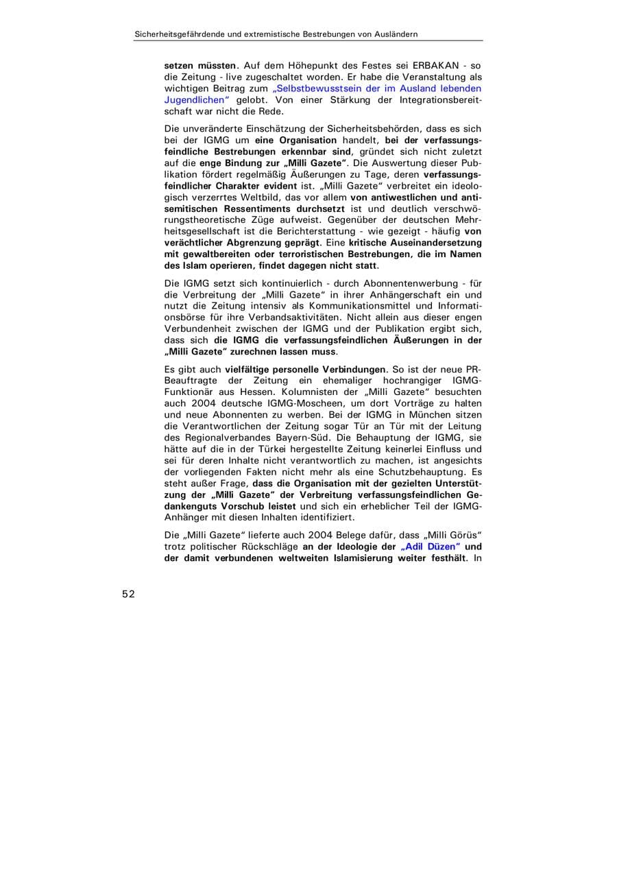 Seite 53 des Verfassungsschutzbericht 2004 Hamburg
