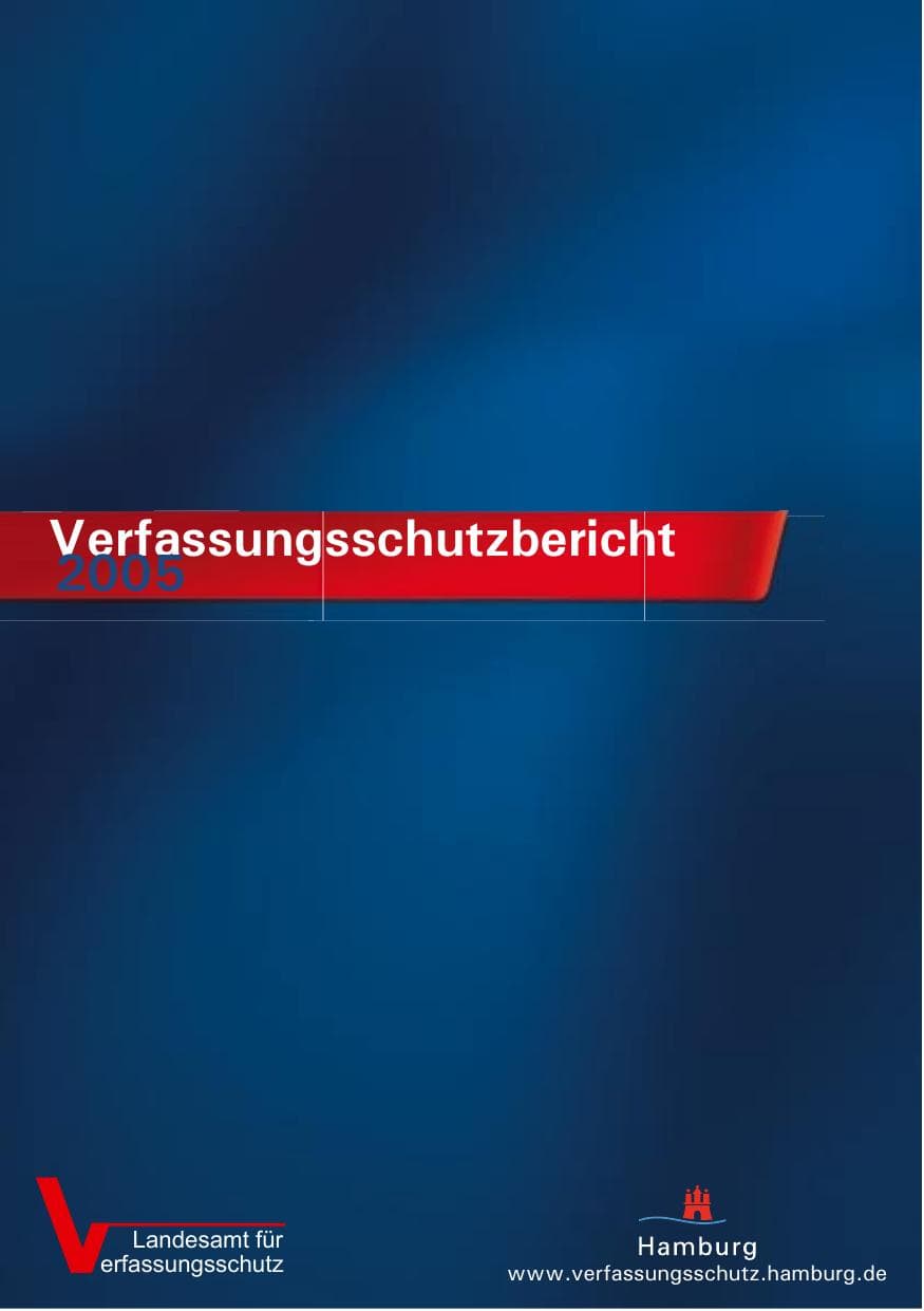Seite 1 des Verfassungsschutzbericht 2005 Hamburg