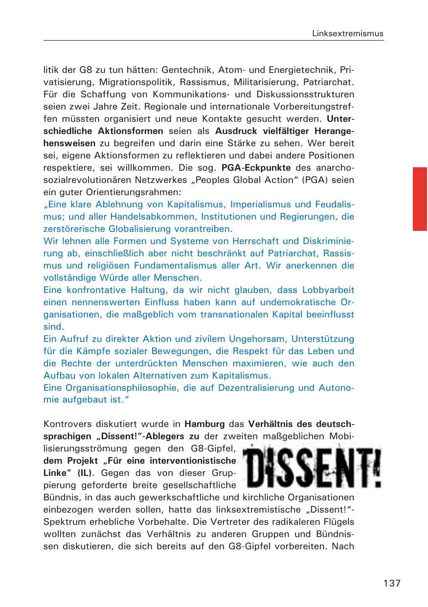 Seite 137 des Verfassungsschutzbericht 2005 Hamburg