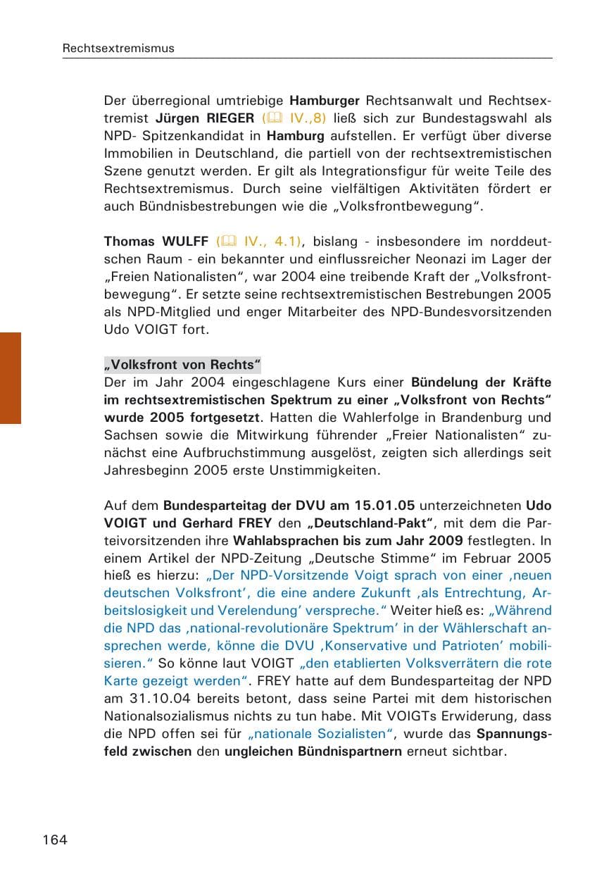 Seite 164 des Verfassungsschutzbericht 2005 Hamburg