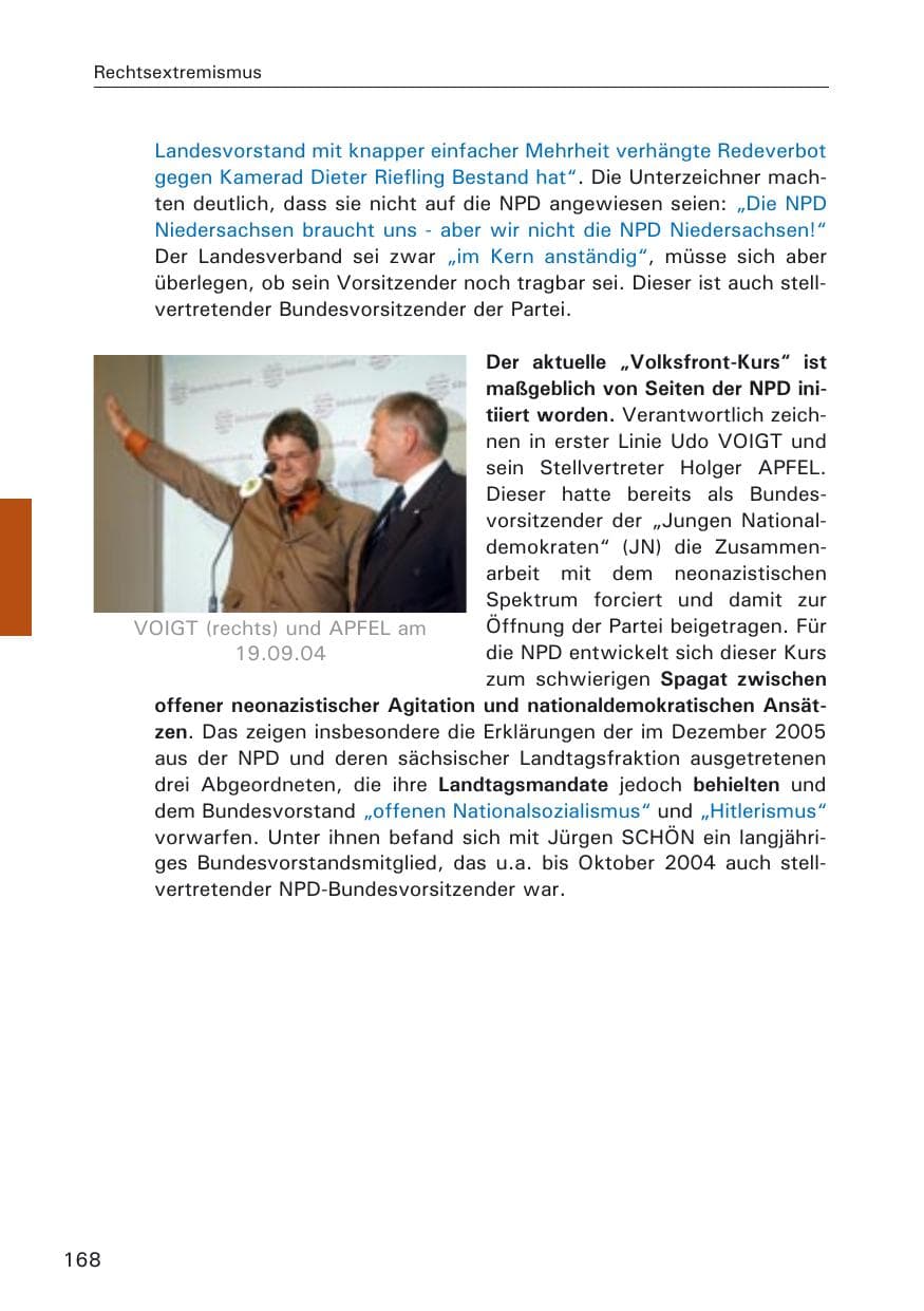 Seite 168 des Verfassungsschutzbericht 2005 Hamburg