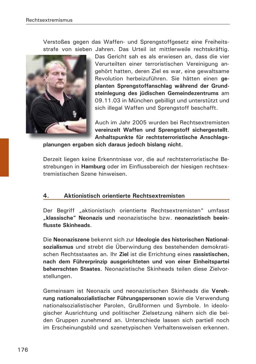 Seite 176 des Verfassungsschutzbericht 2005 Hamburg