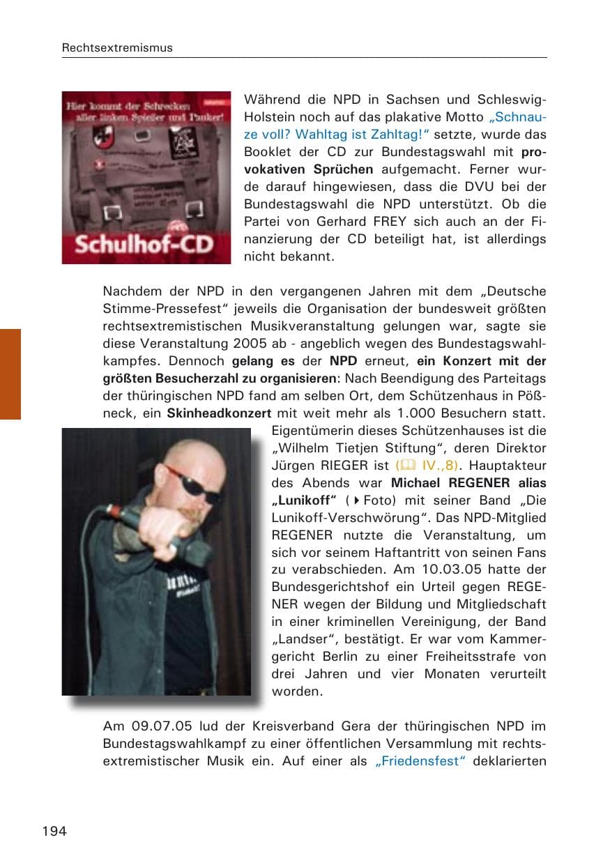 Seite 194 des Verfassungsschutzbericht 2005 Hamburg