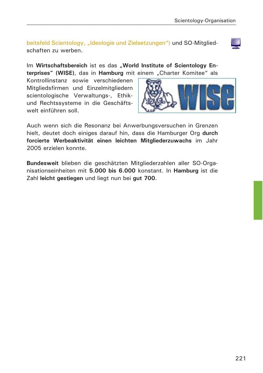 Seite 221 des Verfassungsschutzbericht 2005 Hamburg