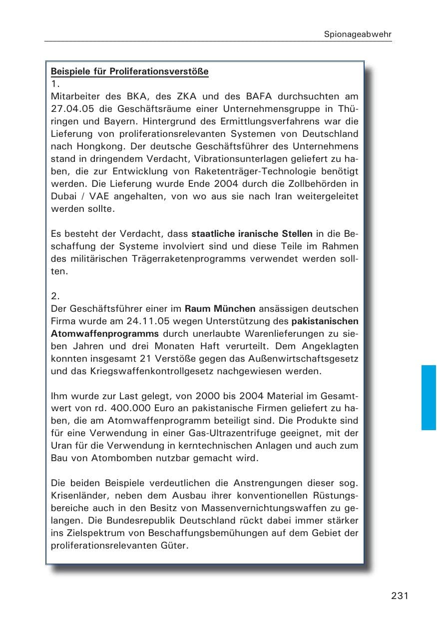 Seite 231 des Verfassungsschutzbericht 2005 Hamburg