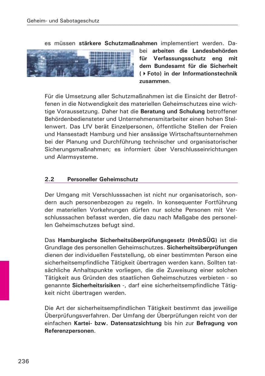 Seite 236 des Verfassungsschutzbericht 2005 Hamburg
