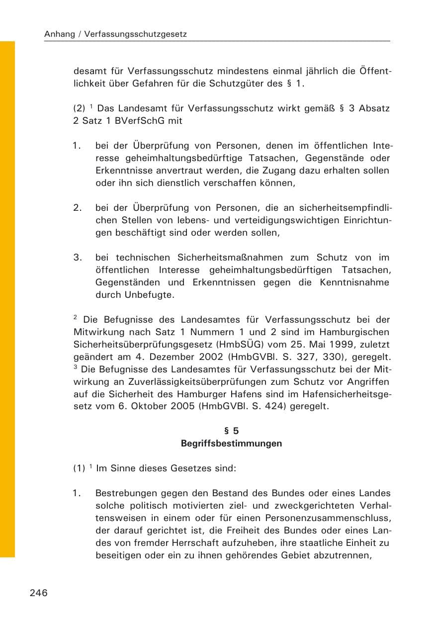Seite 246 des Verfassungsschutzbericht 2005 Hamburg