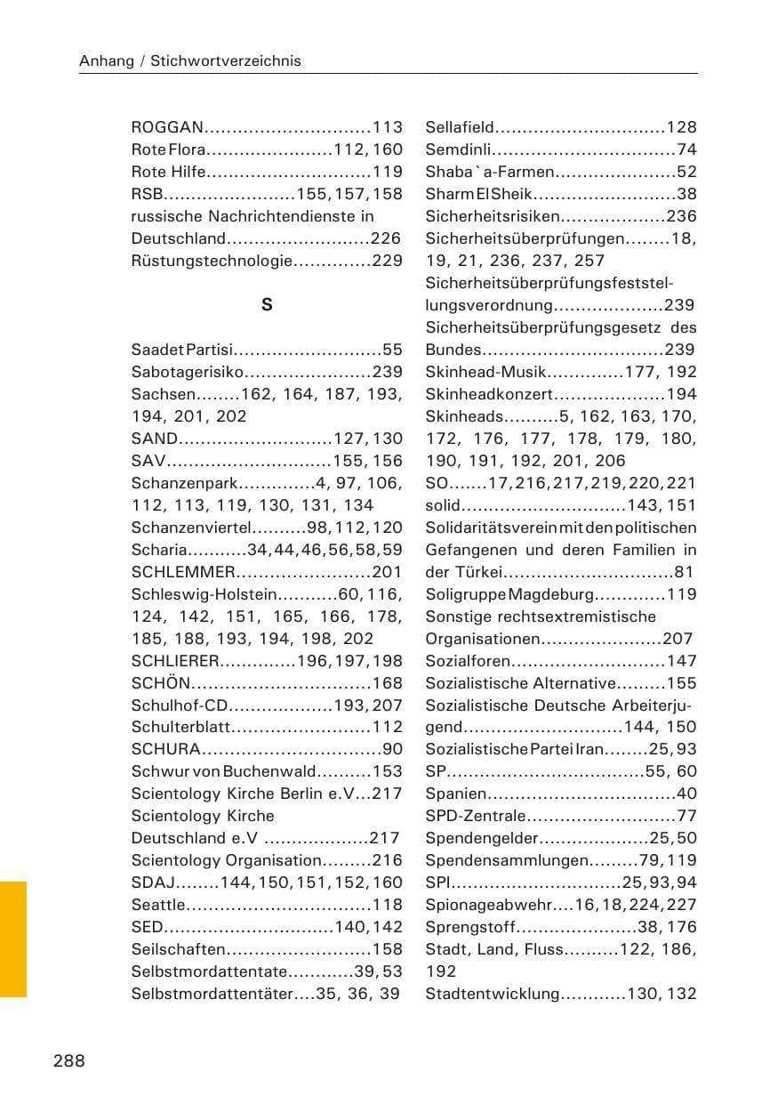 Seite 288 des Verfassungsschutzbericht 2005 Hamburg