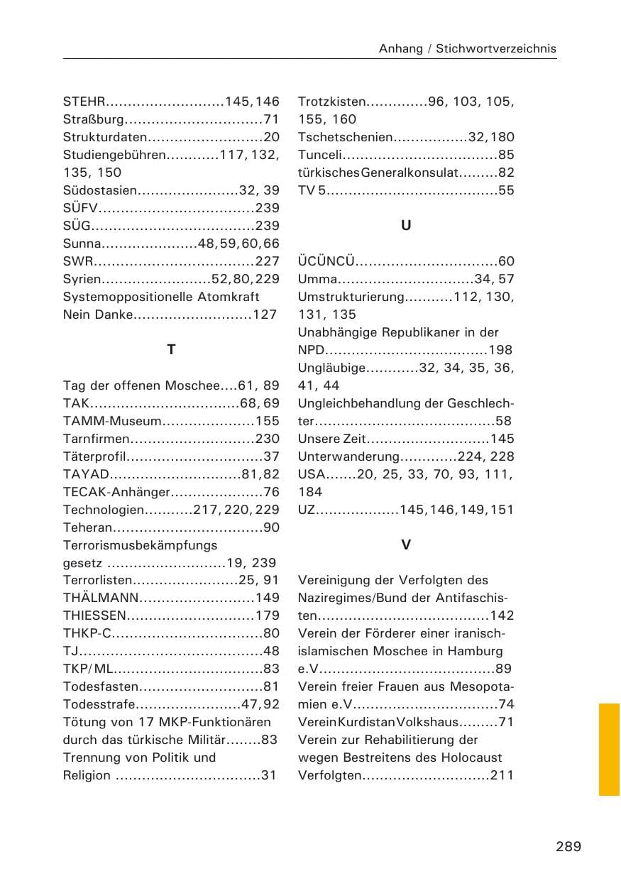 Seite 289 des Verfassungsschutzbericht 2005 Hamburg