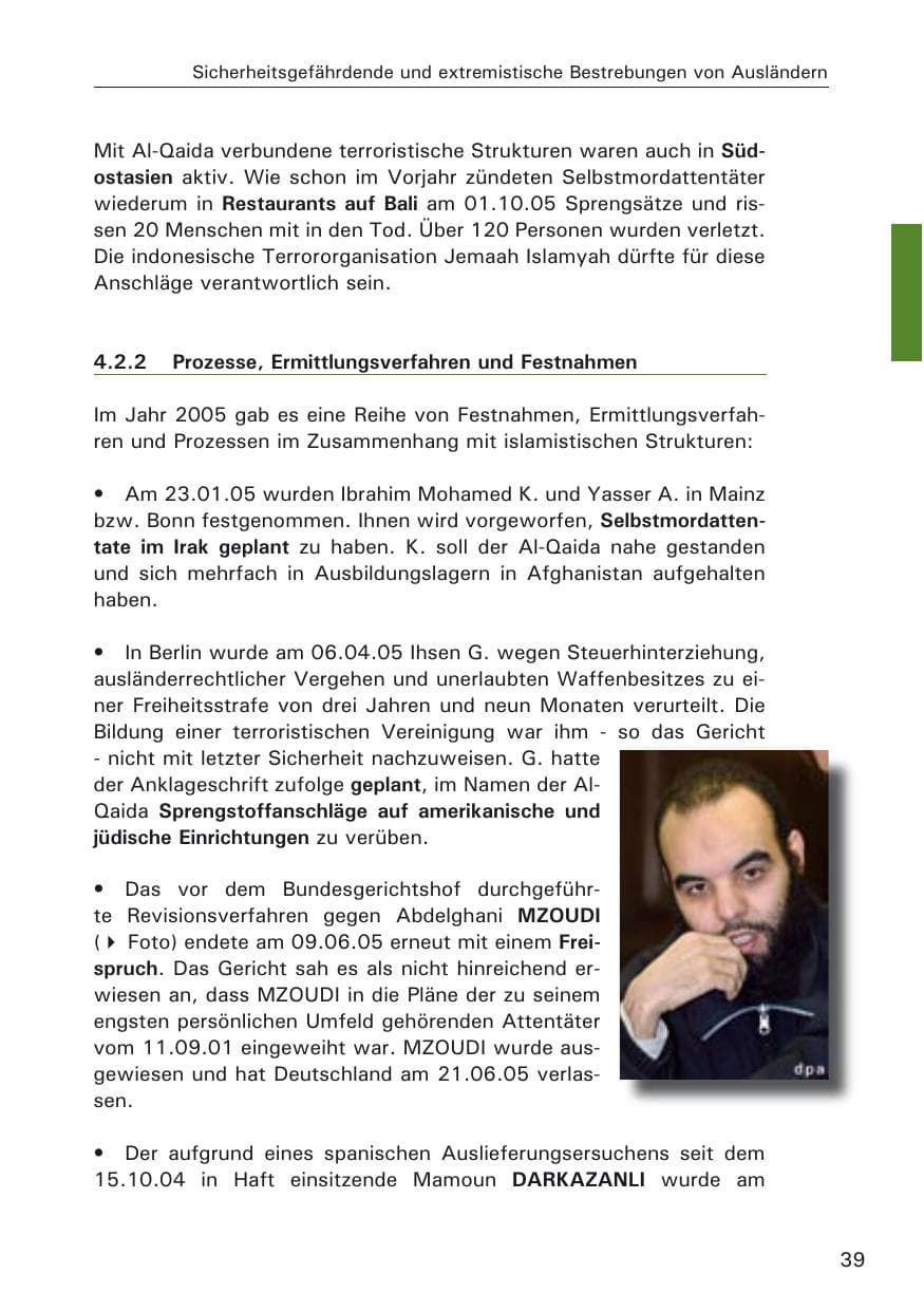 Seite 39 des Verfassungsschutzbericht 2005 Hamburg