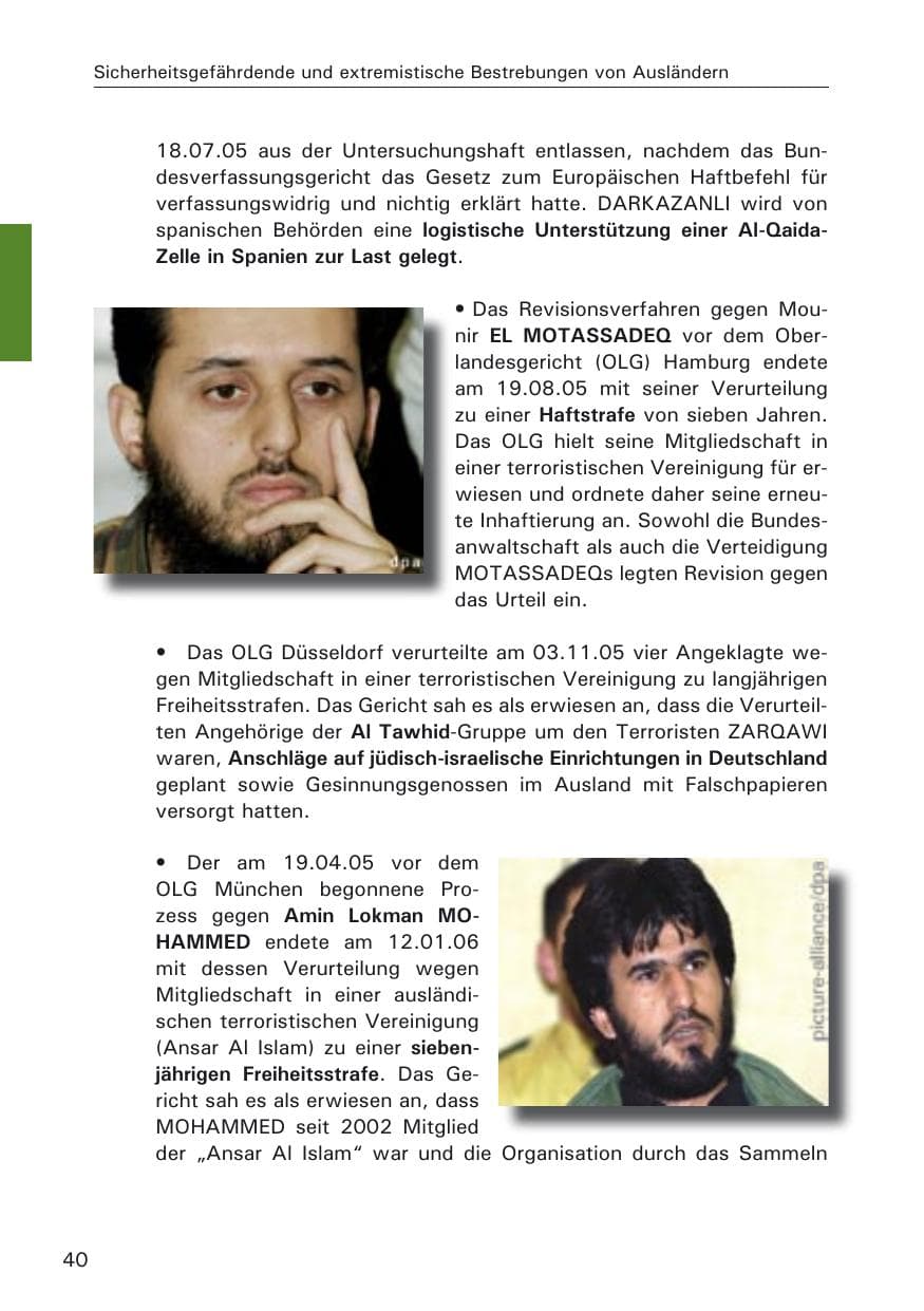 Seite 40 des Verfassungsschutzbericht 2005 Hamburg