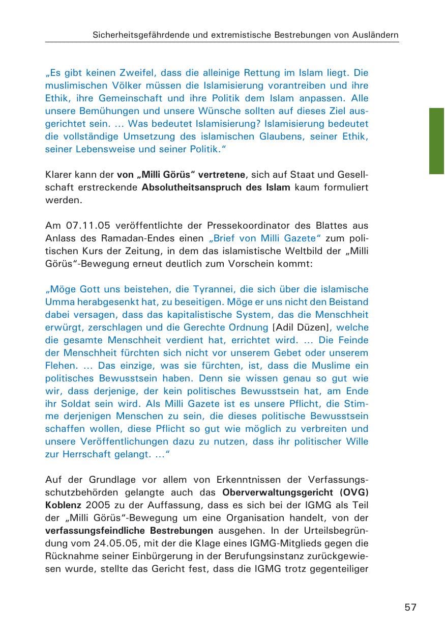 Seite 57 des Verfassungsschutzbericht 2005 Hamburg