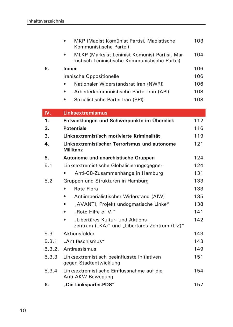 Seite 12 des Verfassungsschutzbericht 2006 Hamburg