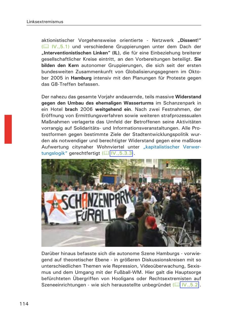 Seite 116 des Verfassungsschutzbericht 2006 Hamburg