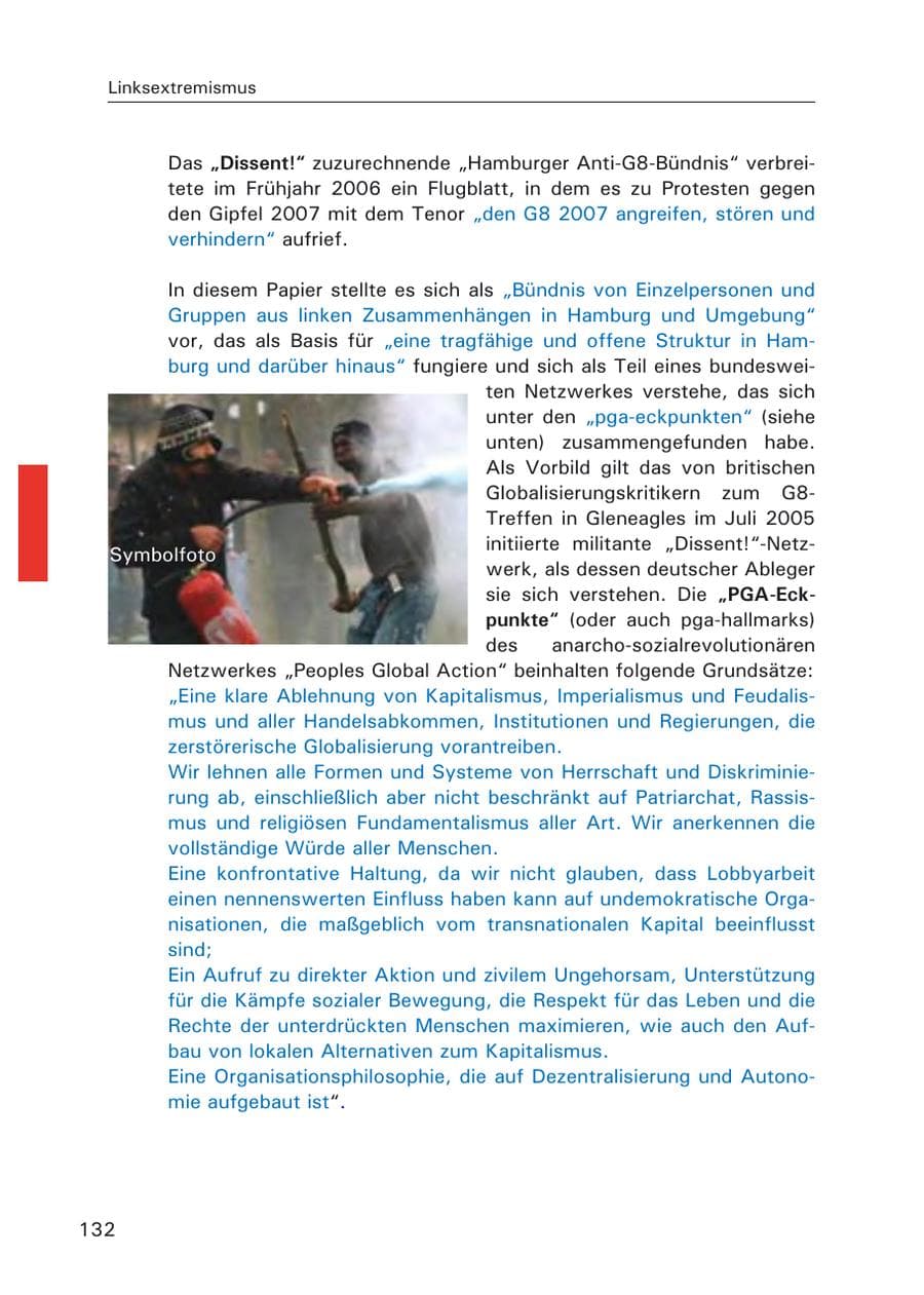Seite 134 des Verfassungsschutzbericht 2006 Hamburg