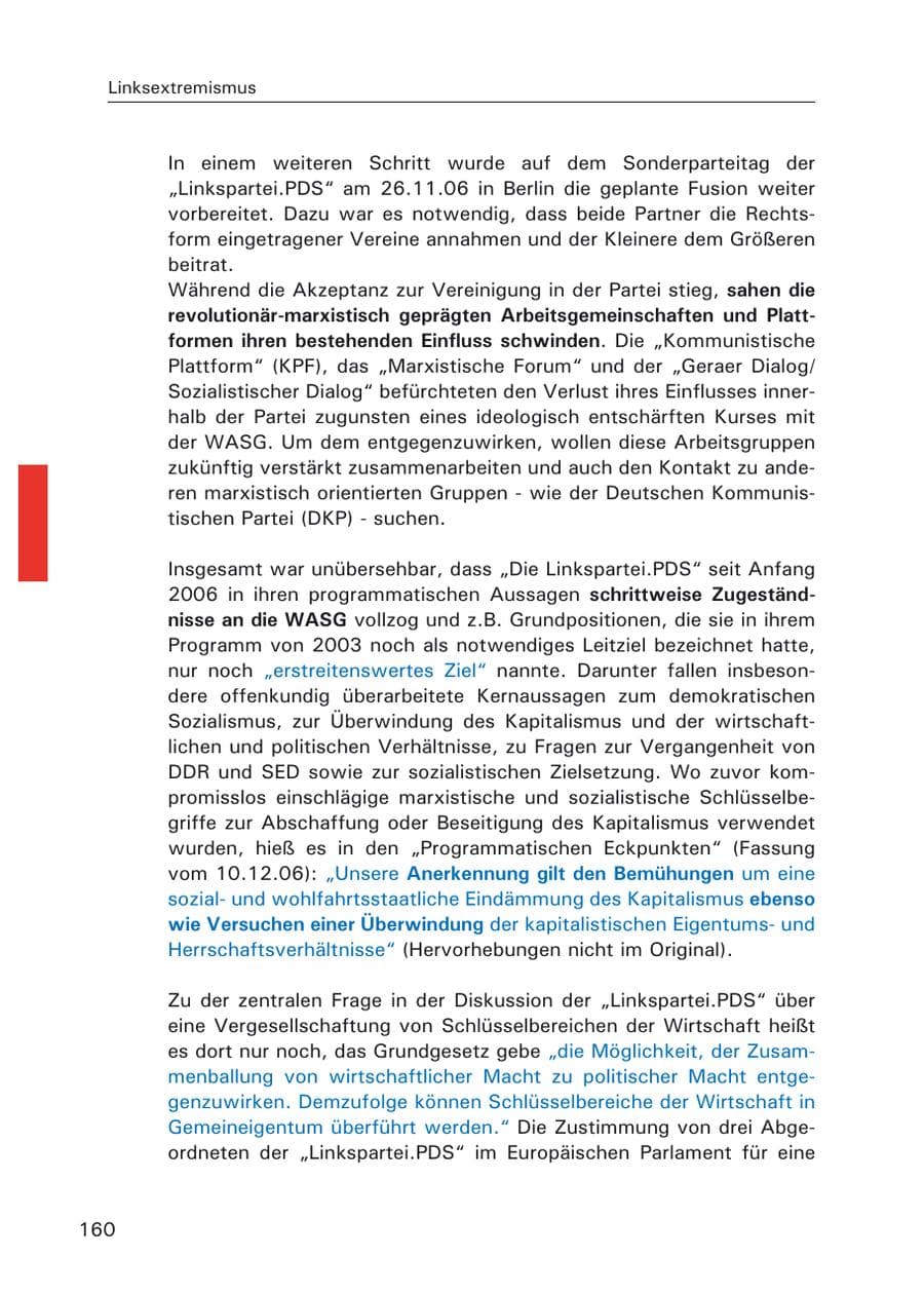 Seite 162 des Verfassungsschutzbericht 2006 Hamburg