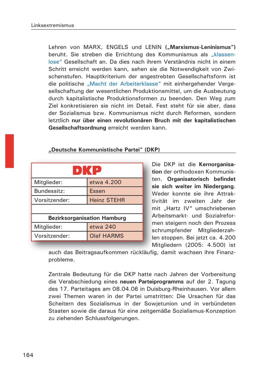 Seite 166 des Verfassungsschutzbericht 2006 Hamburg