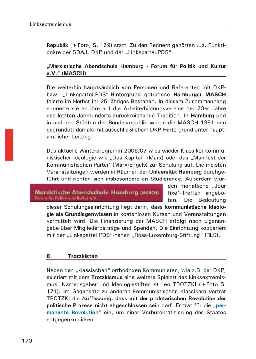 Seite 172 des Verfassungsschutzbericht 2006 Hamburg