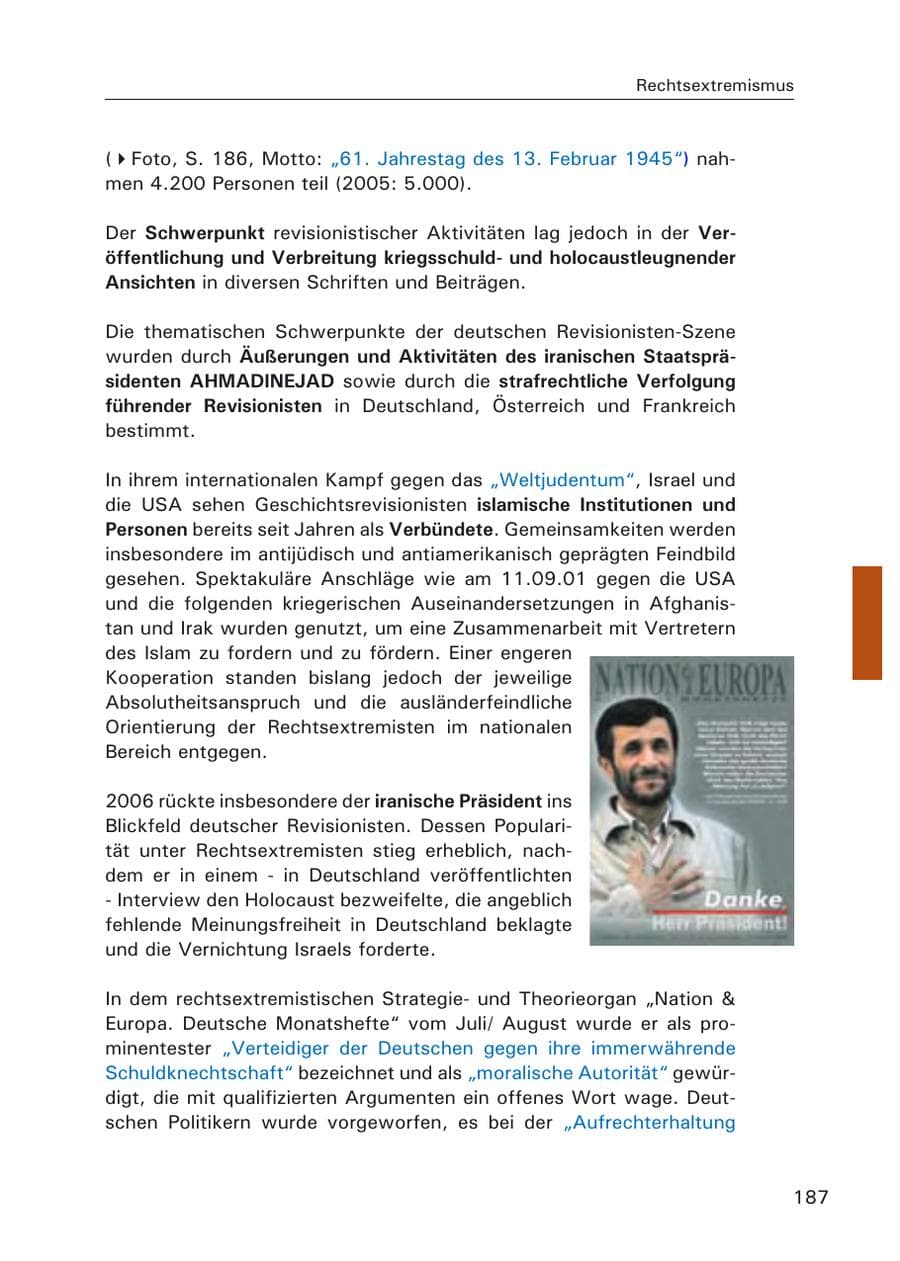 Seite 189 des Verfassungsschutzbericht 2006 Hamburg