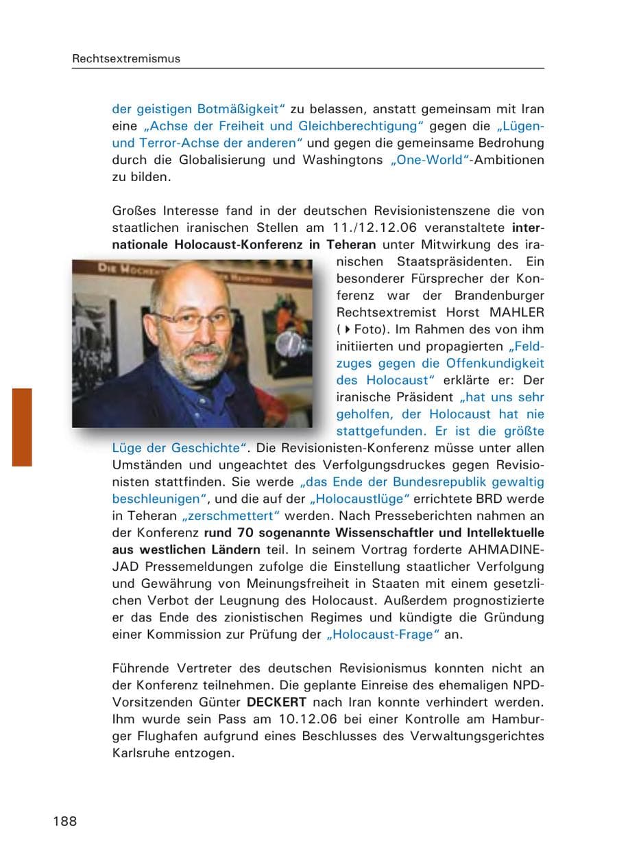 Seite 190 des Verfassungsschutzbericht 2006 Hamburg