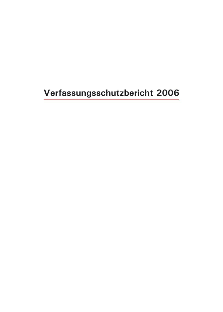 Seite 3 des Verfassungsschutzbericht 2006 Hamburg