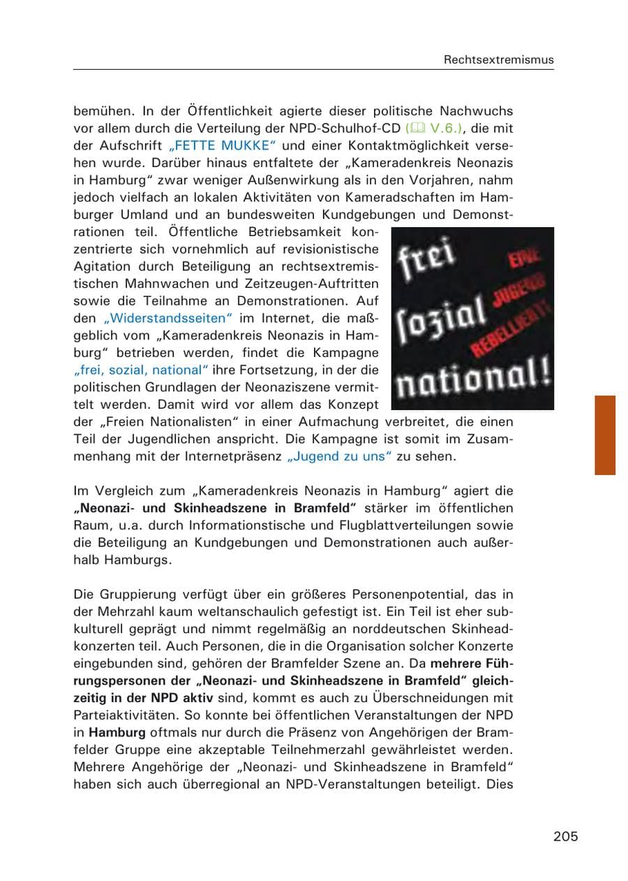 Seite 207 des Verfassungsschutzbericht 2006 Hamburg