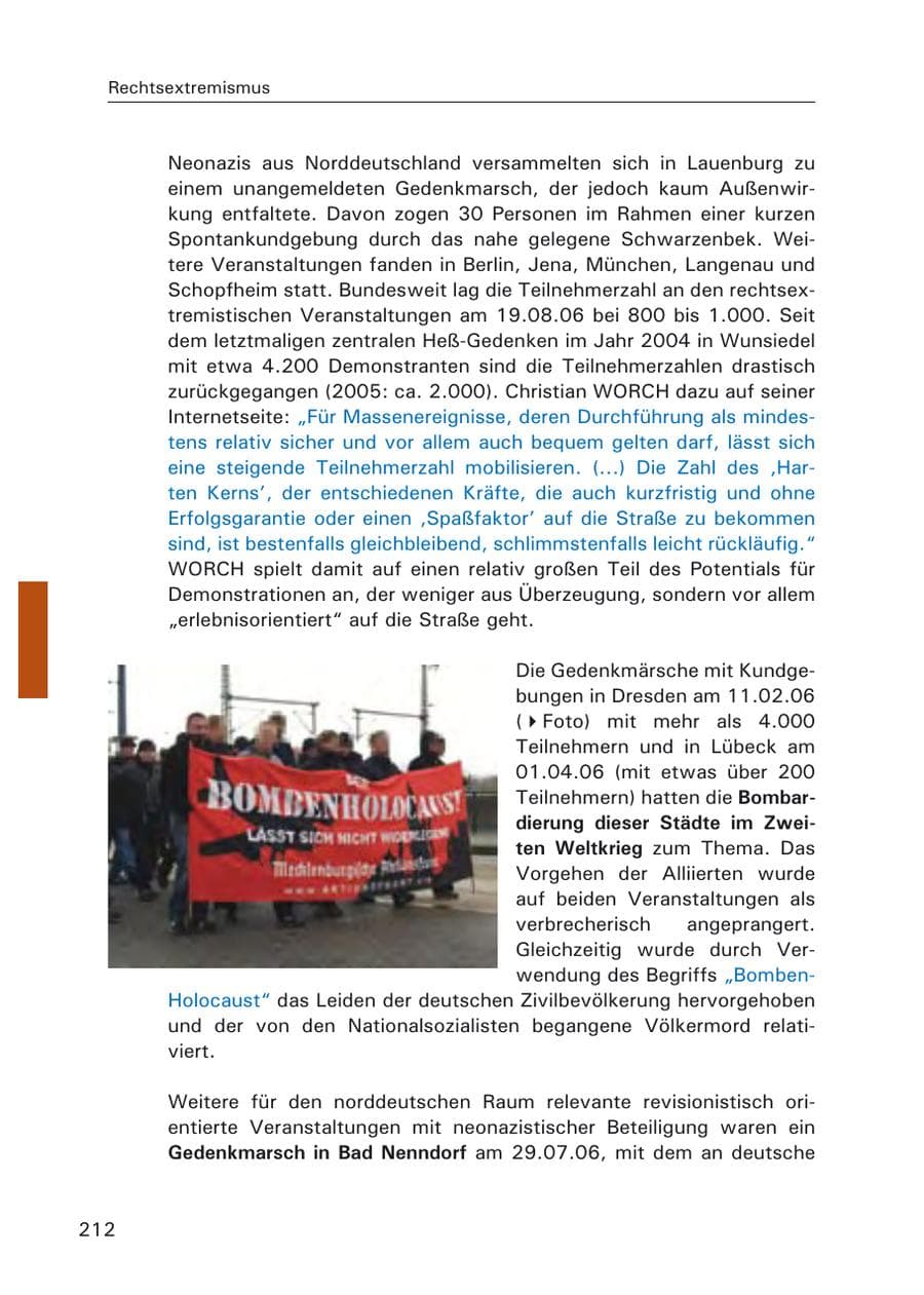 Seite 214 des Verfassungsschutzbericht 2006 Hamburg