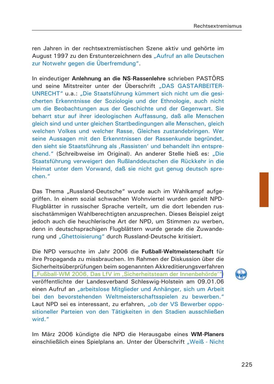 Seite 227 des Verfassungsschutzbericht 2006 Hamburg
